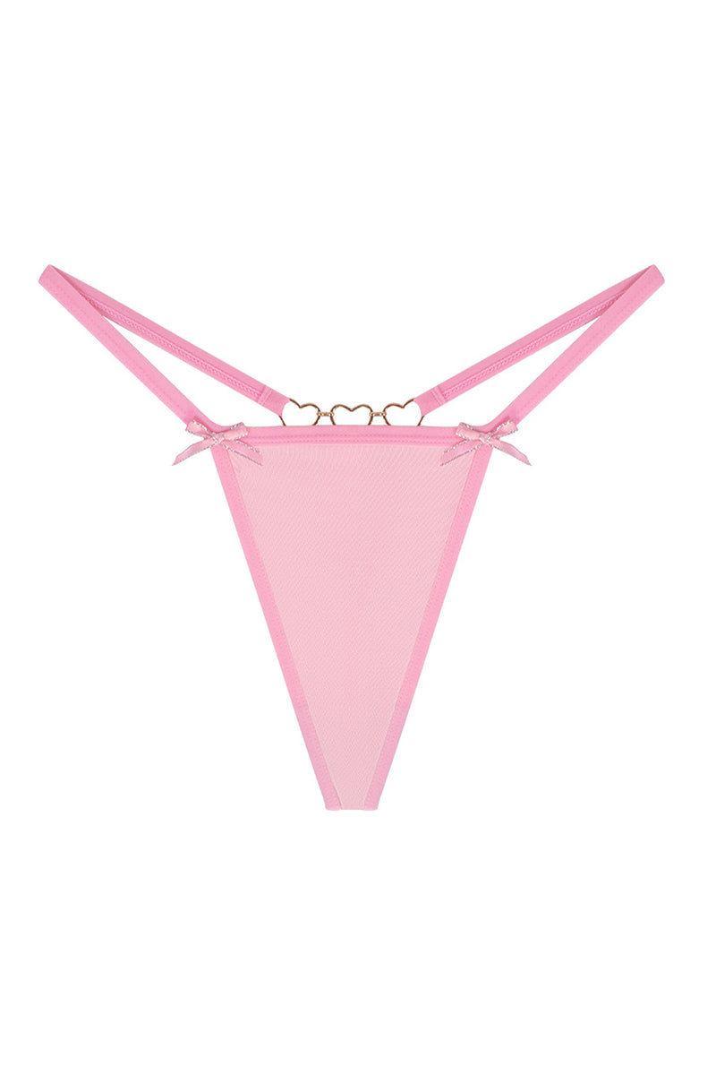 Strappy Heart Detail Thong Panties