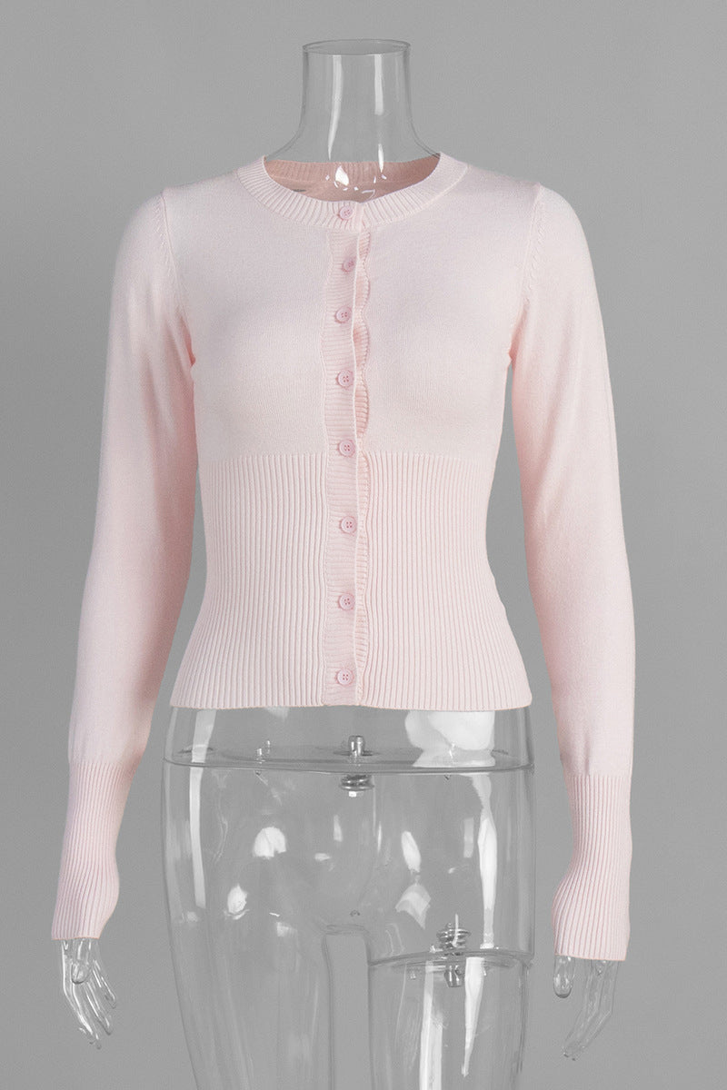 Classic Ribbed Button-Up Cardigan