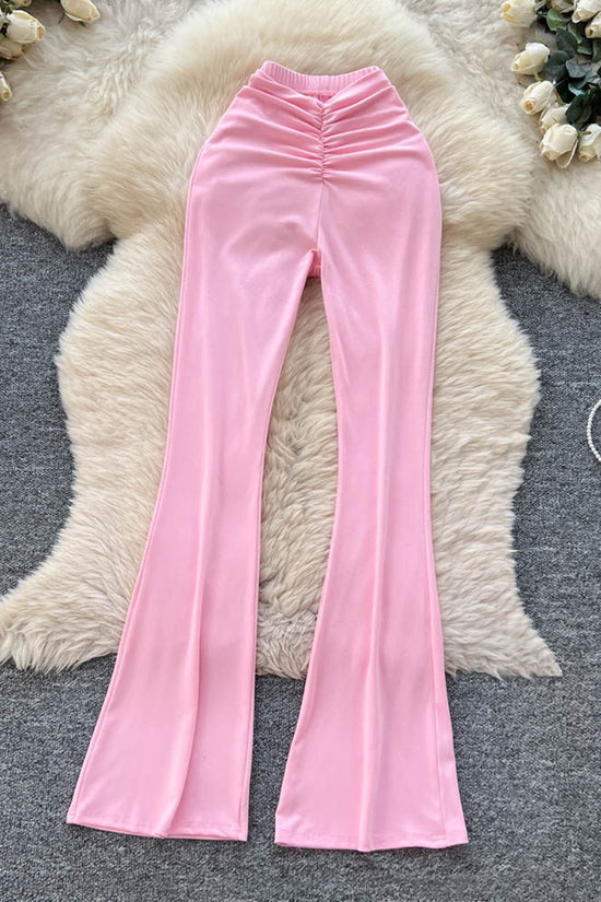 Elegant Pleated Casual Flare Pants