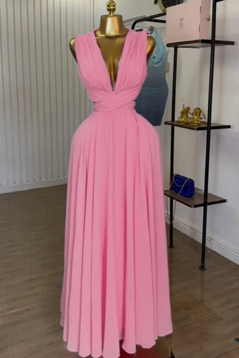 Sleeveless Pleated Casual Dress