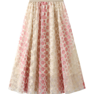 Floral Overlay Flowing Skirt