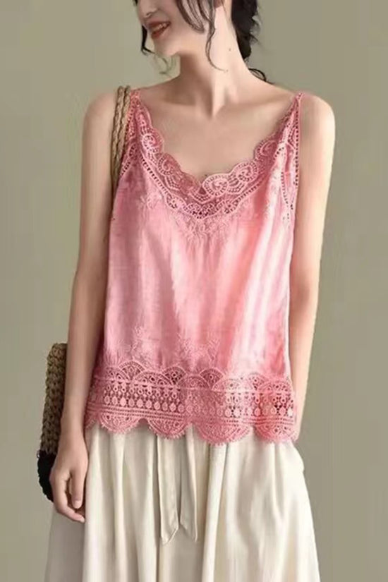 Elegant Lace Trim Tank Top