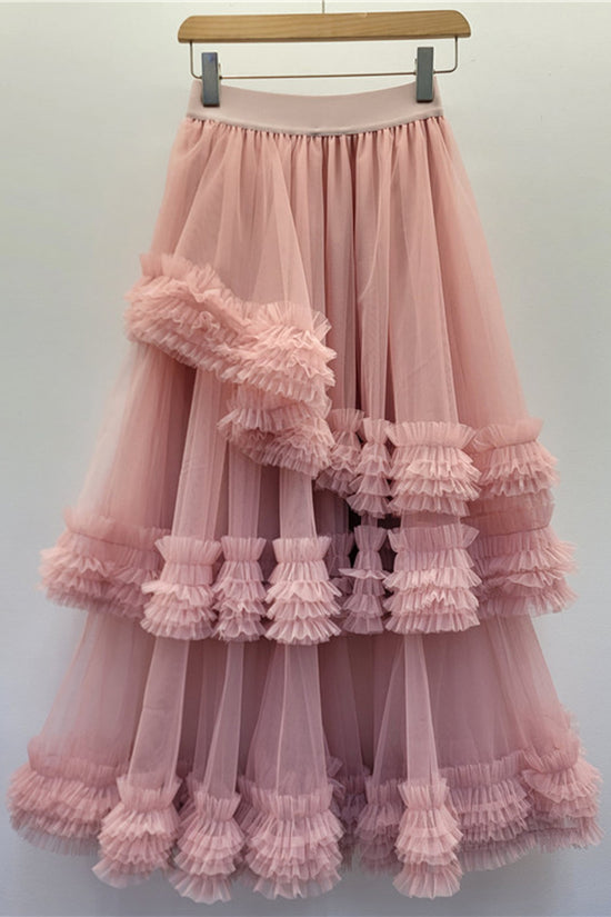 Flouncy Tiered Midi Skirt