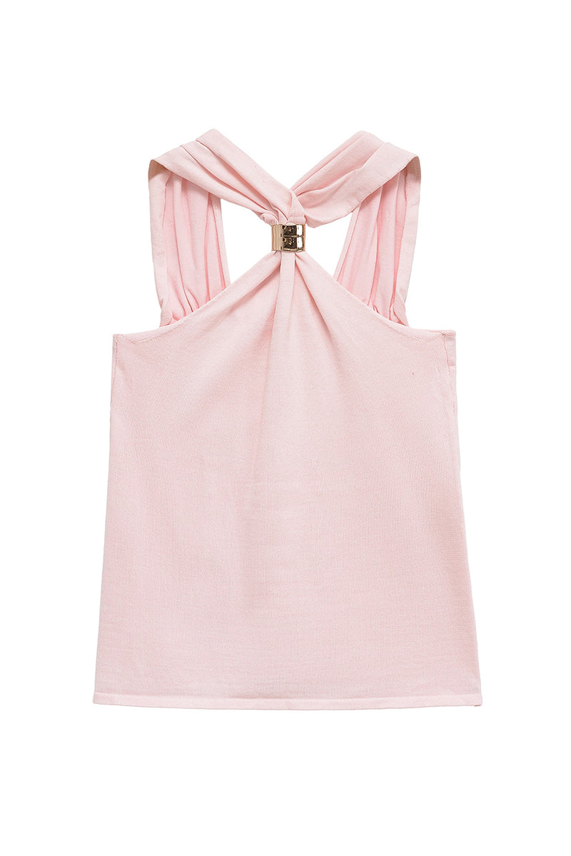 Twist Neck Sleeveless Tank Top