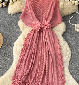 Floral Embellished Fringe Casual Dress