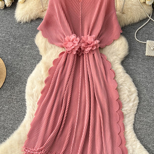 Floral Embellished Fringe Casual Dress