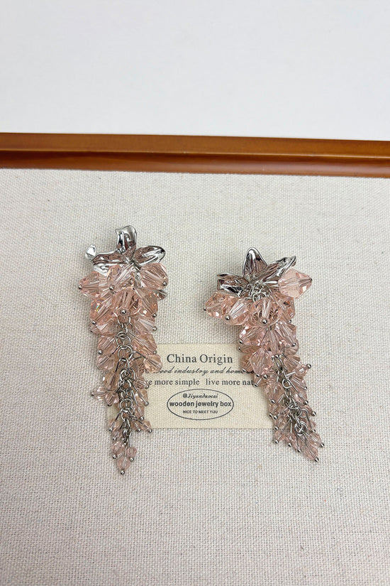 Crystal Leaf Drop Earrings