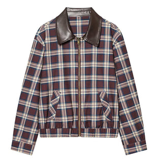 Checkered Zipper Front Jacket