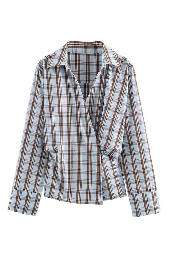 Classic Plaid Wrap Shirt
