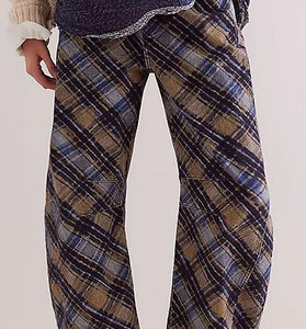 Plaid Straight Leg Women's Jeans