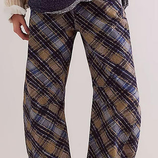 Plaid Straight Leg Women's Jeans