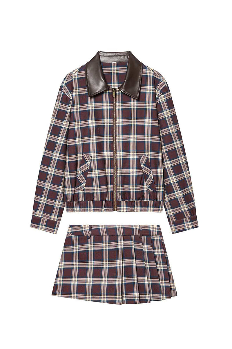 Classic Plaid Zip-Up Jacket