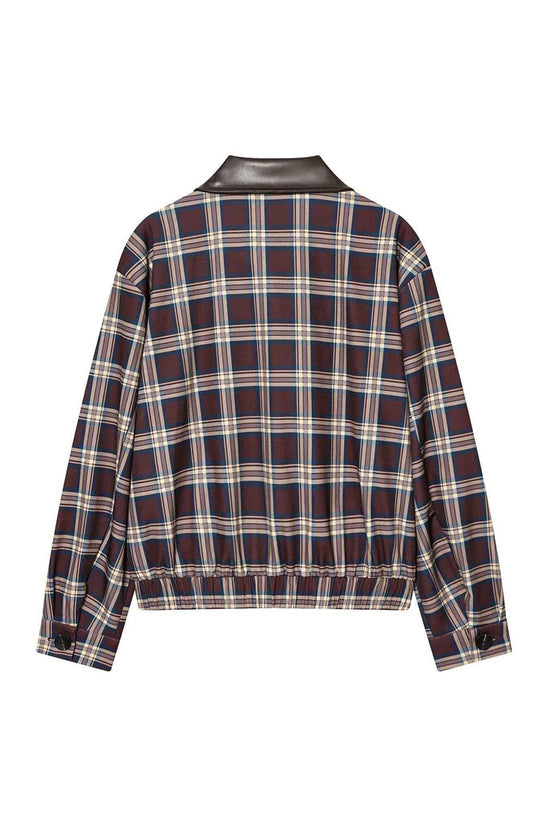 Checkered Zipper Front Jacket