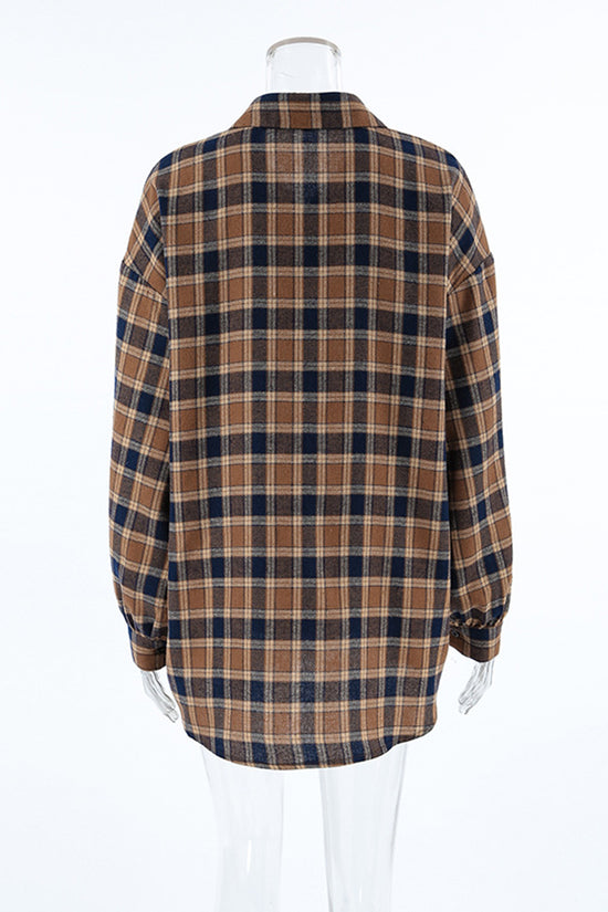 Plaid Button-Up Oversized Shirt