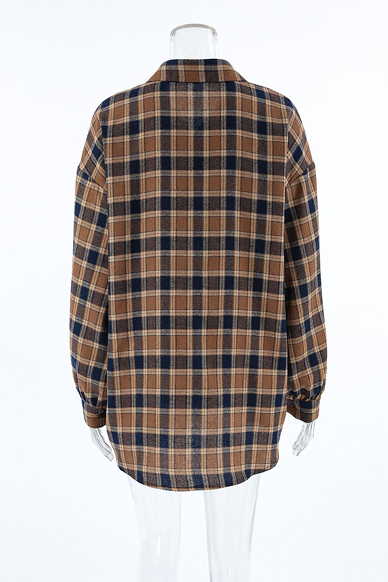 Plaid Button-Up Oversized Shirt