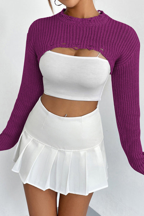 Chic Cutout Sweater with Long Sleeves