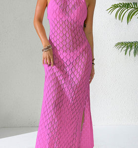 Elegant Openwork Halter Cover-Up
