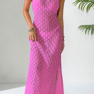 Elegant Openwork Halter Cover-Up