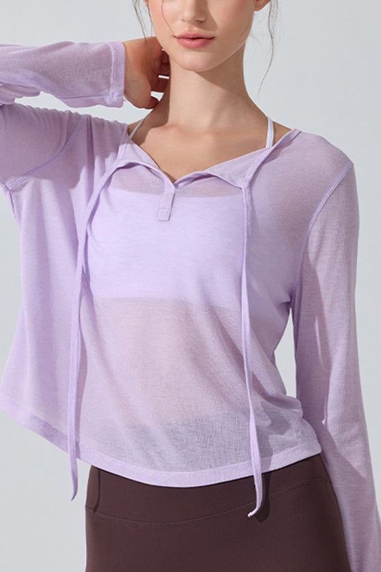 Lightweight Tie Detail Pullover Top