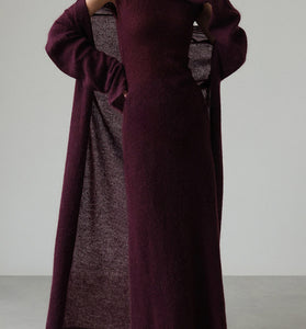 Knit Dress with Open Front Cardigan Set