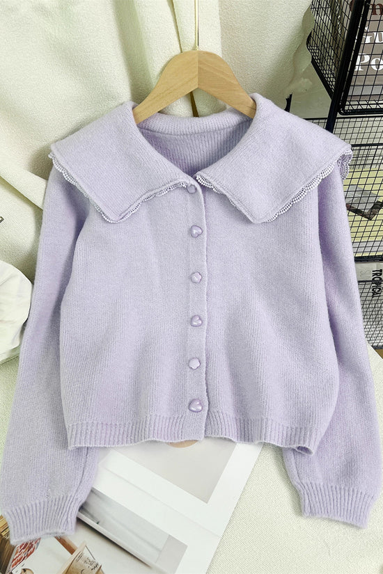 Elegant Button-Down Cardigan with Collar