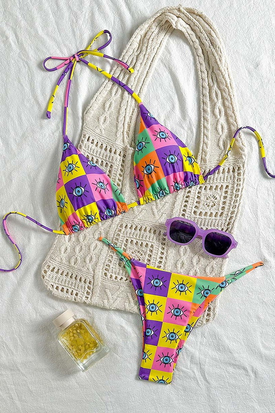 Vibrant Eye Print Bikini Set