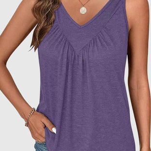 V-Neck Sleeveless Relaxed Fit Tank
