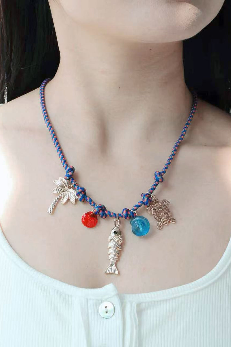 Tropical Charm Necklace with Ocean Motifs