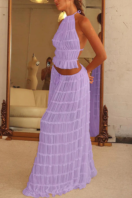 Elegant Halter Skirt Set