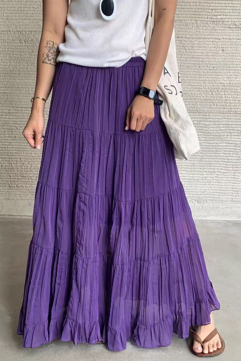 Flowing Tiered Midi Skirt