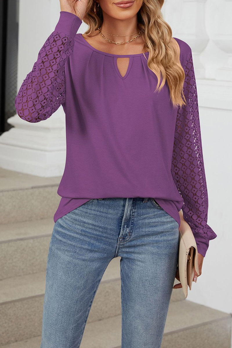 Elegant Lace Sleeve Blouse