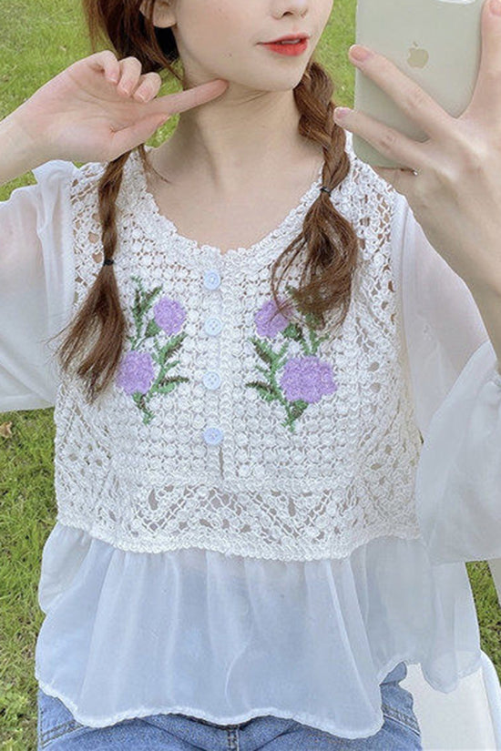 Floral Crochet Blouse