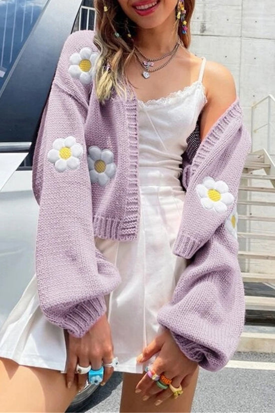 Floral Open-Front Cardigan