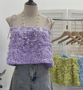 Floral Sequined Sleeveless Camisole