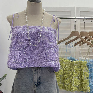 Floral Sequined Sleeveless Camisole