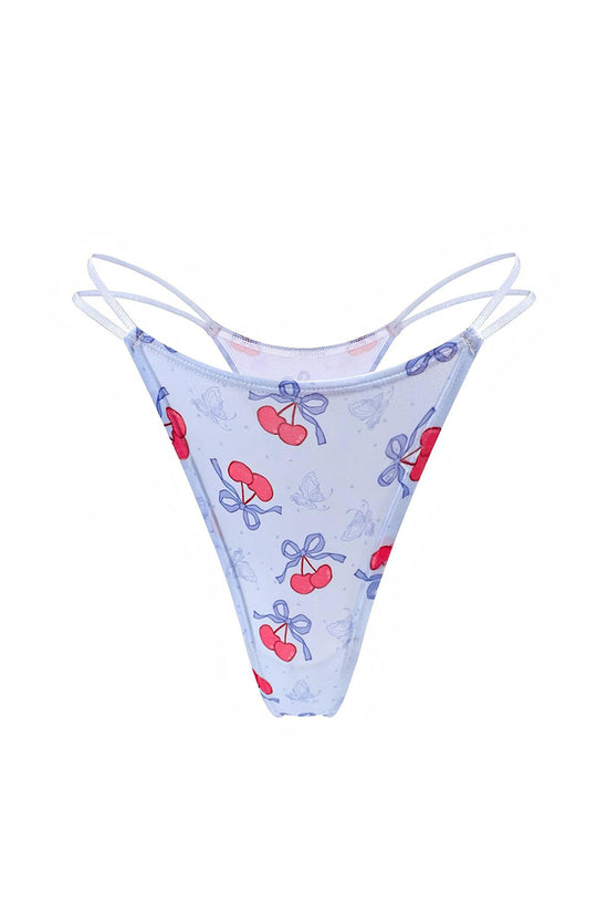 Heart Print Strappy Thong Panties