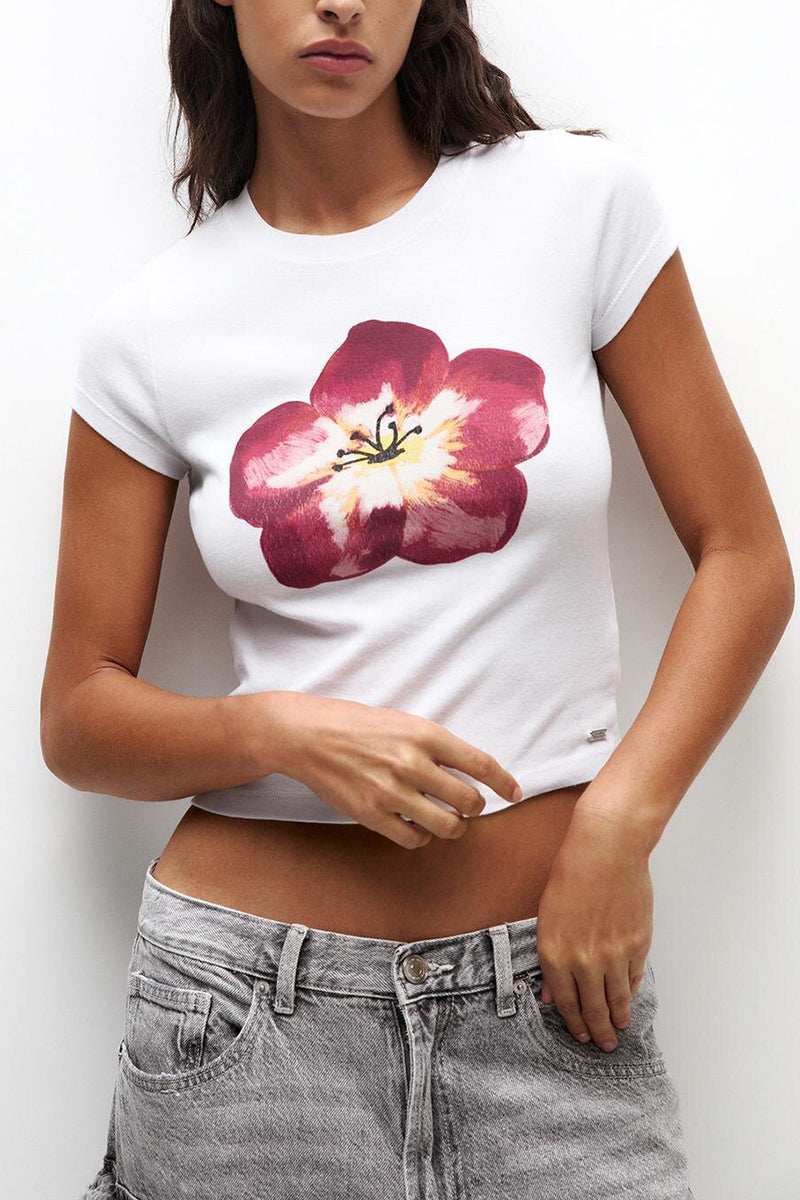 Floral Graphic Crop T-Shirt
