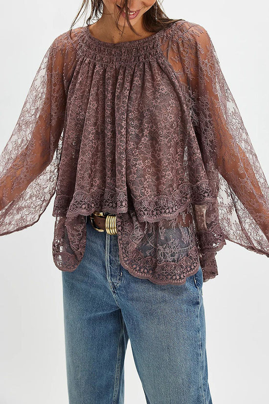 Off-Shoulder Layer Lace Top