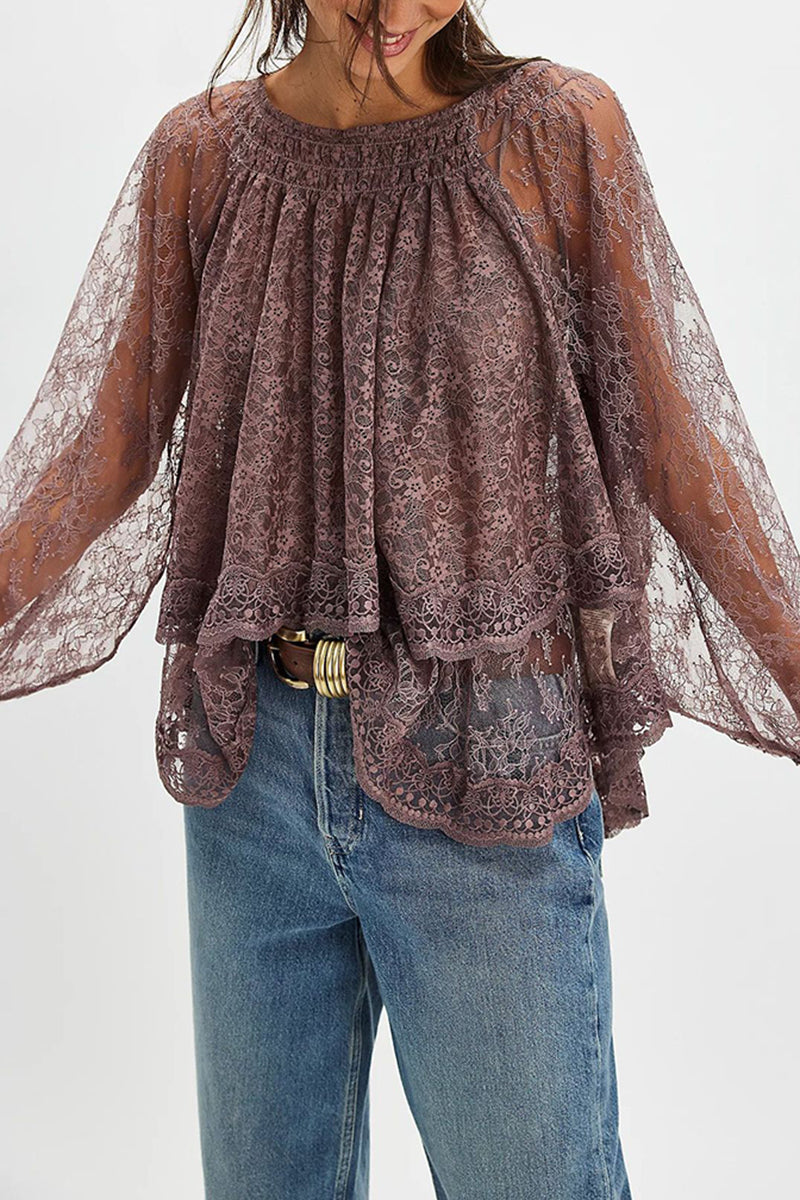 Off-Shoulder Layer Lace Top