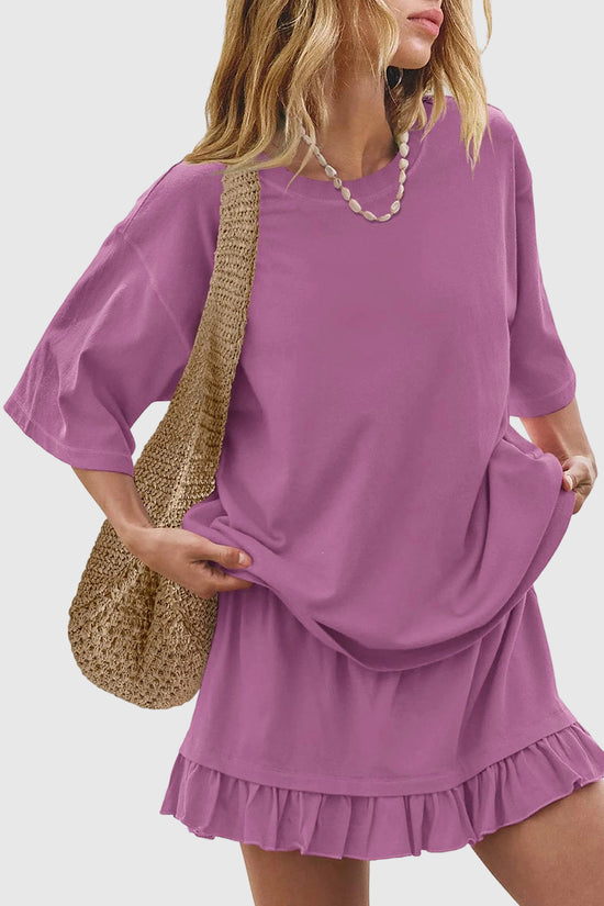 Ruffled Skirt and Loose Top Set