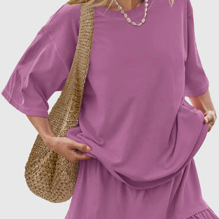 Ruffled Skirt and Loose Top Set