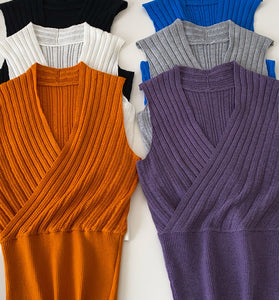 Chic V-Neck Ribbed Tank Top