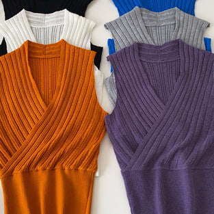 Chic V-Neck Ribbed Tank Top