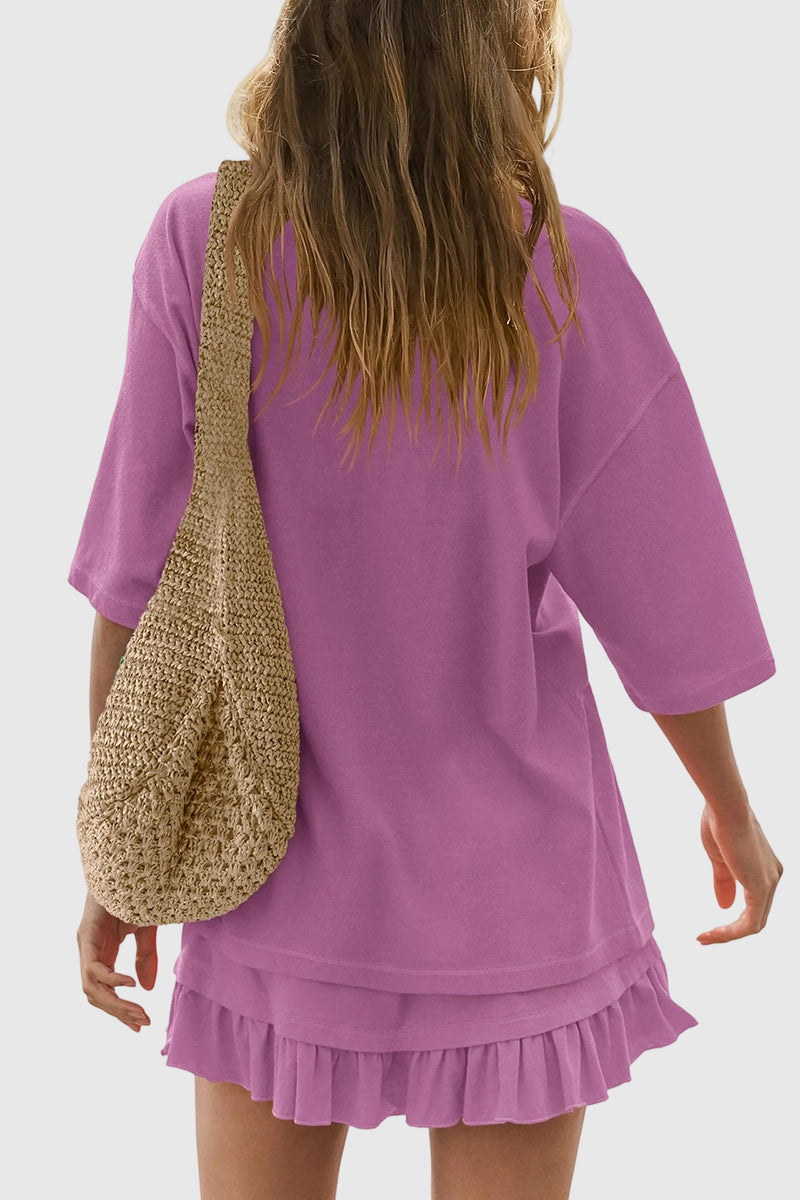 Ruffled Skirt and Loose Top Set