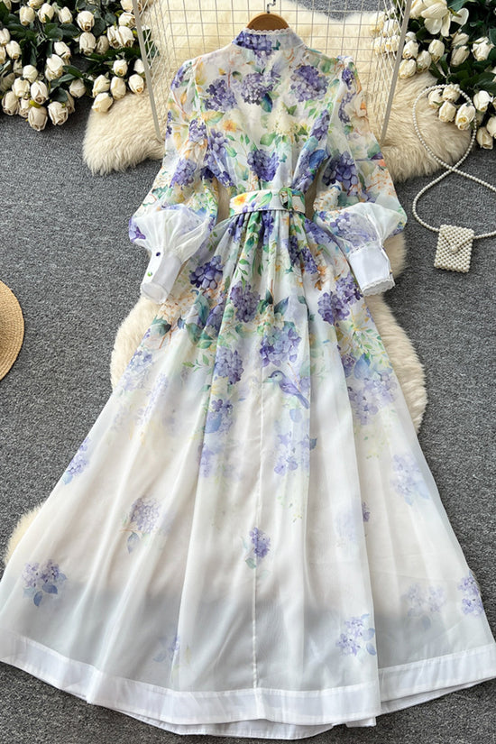 Floral Print Chiffon Maxi Dress