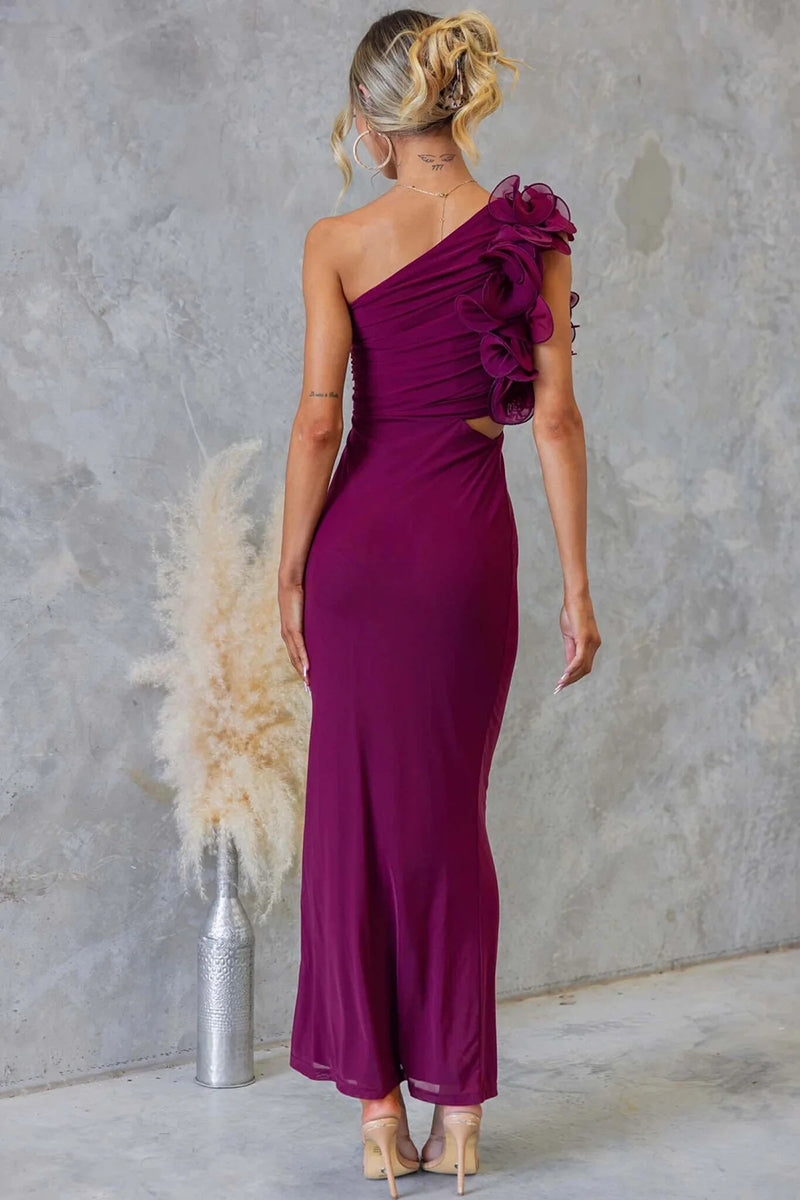 Elegant One-Shoulder Casual Maxi Dress