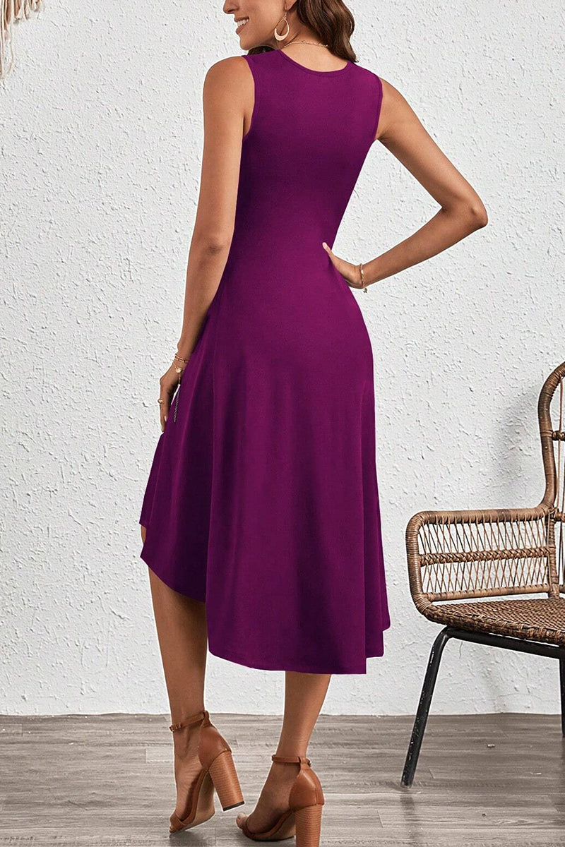 Asymmetric Sleeveless Casual Dress