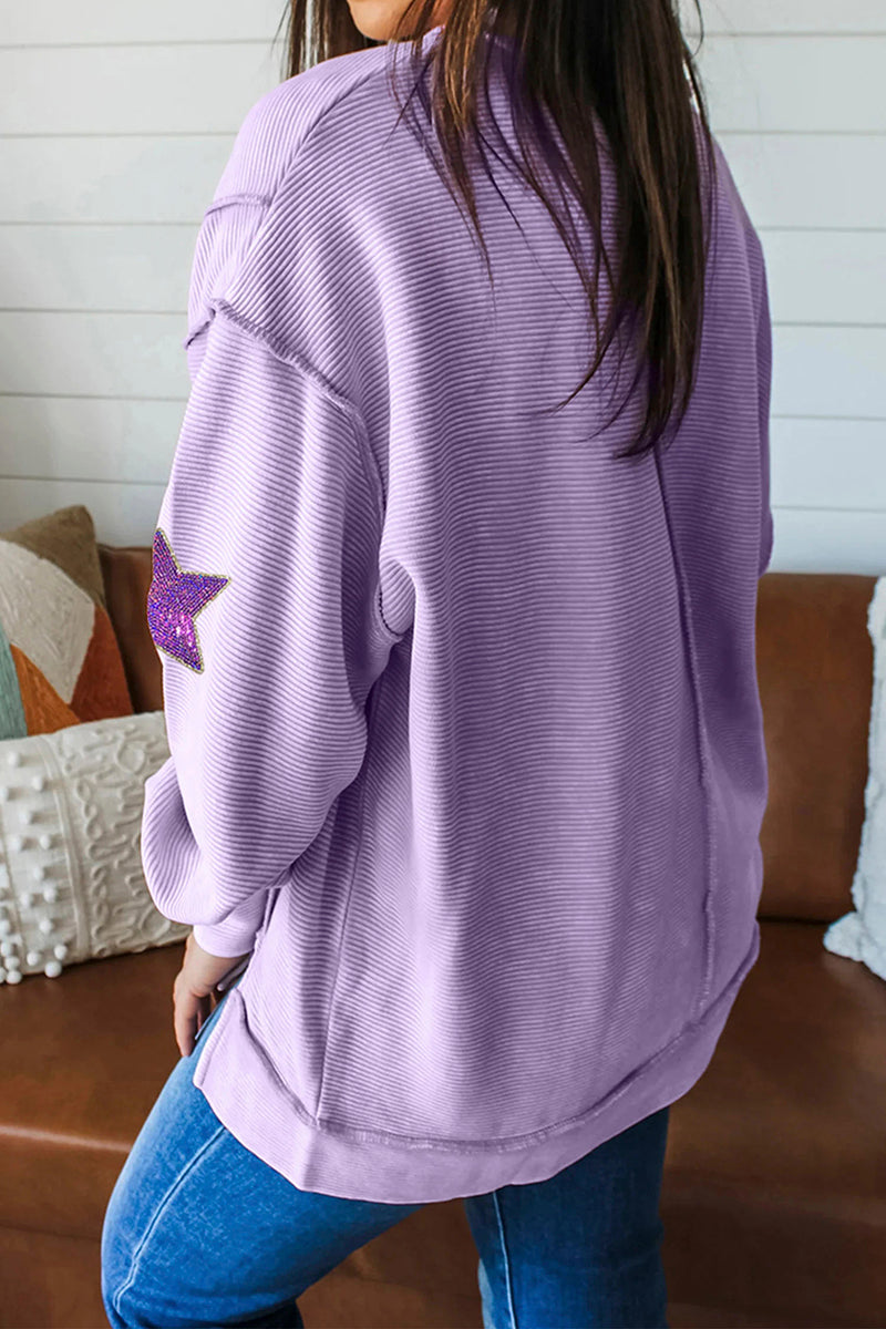 Mardi Gras Sequin Star Patterned Top