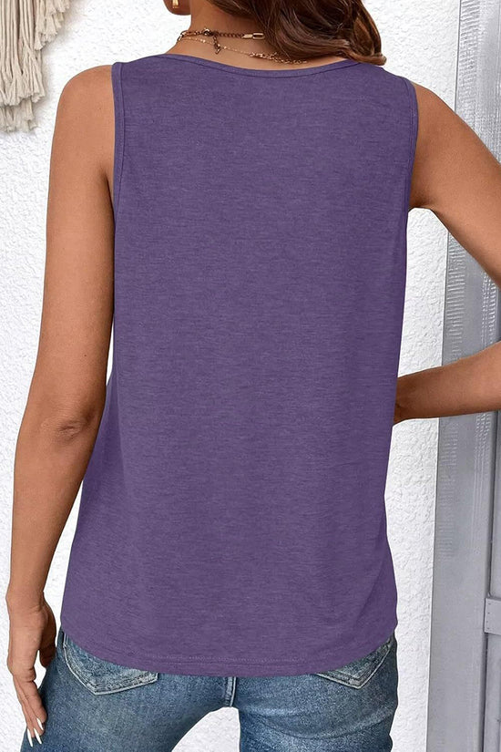 V-Neck Sleeveless Relaxed Fit Tank