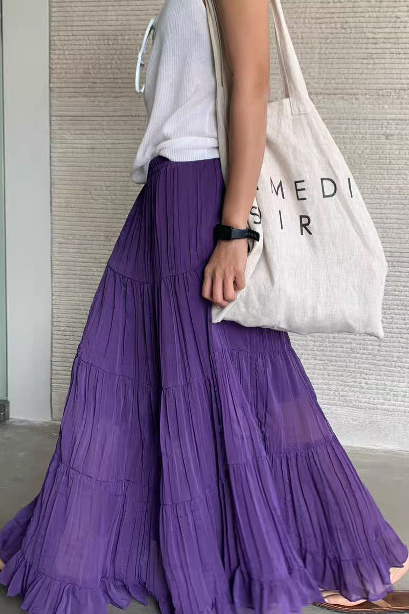 Flowing Tiered Midi Skirt